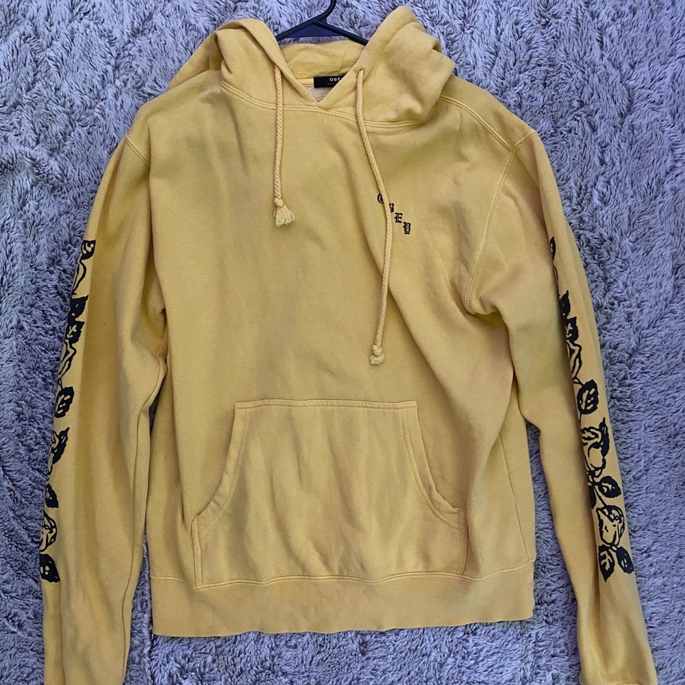 Yellow Obey hoodie